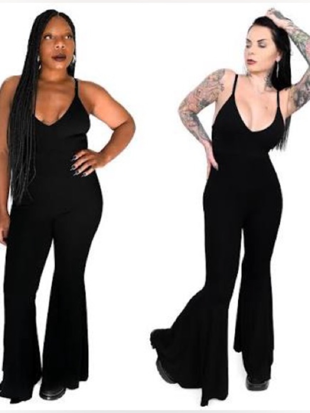 Foxblood mega flare jumpsuit